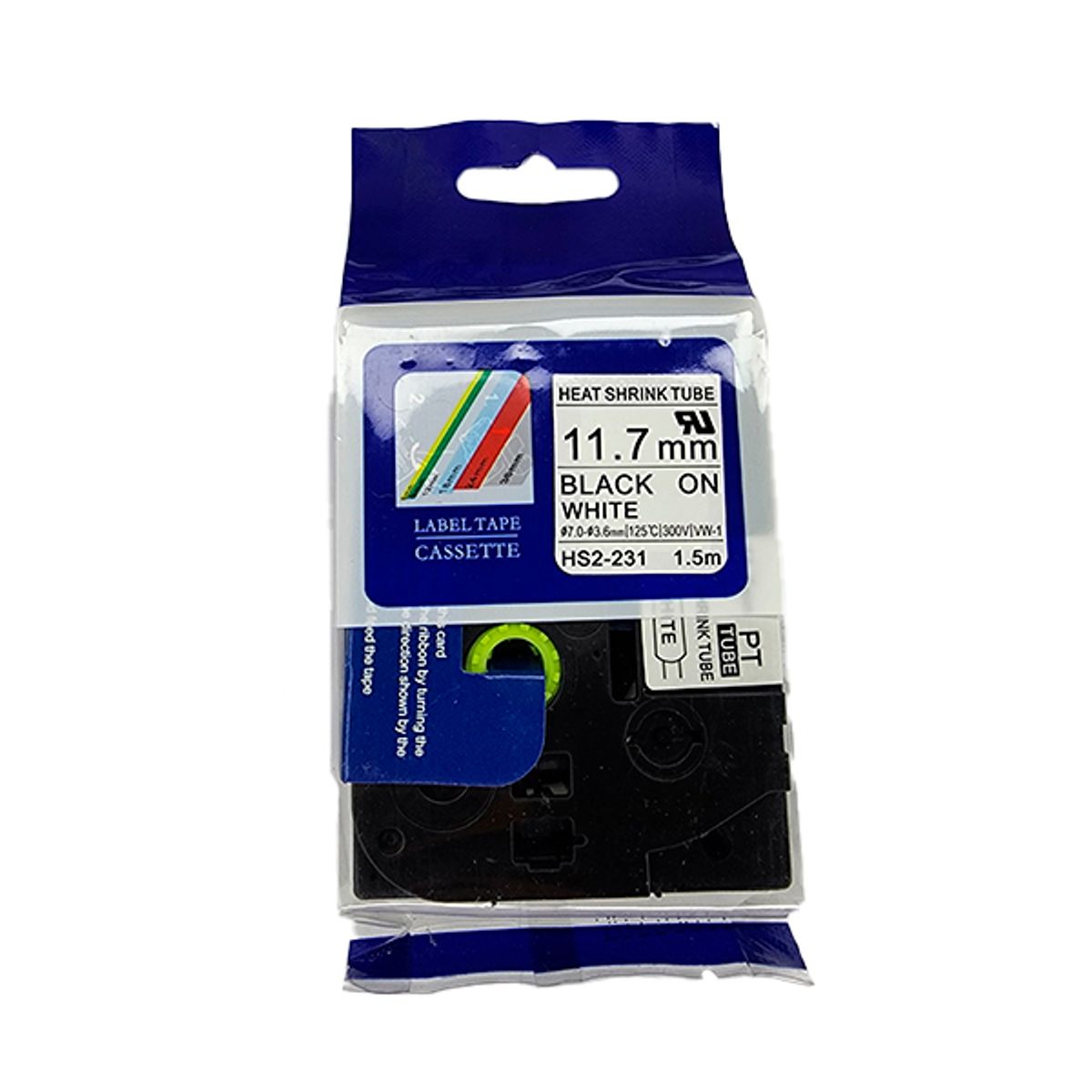 GENERICO - CINTA COMPATIBLE BROTHER HS2-231 11-7MM NEGRO SOBRE BLANCO