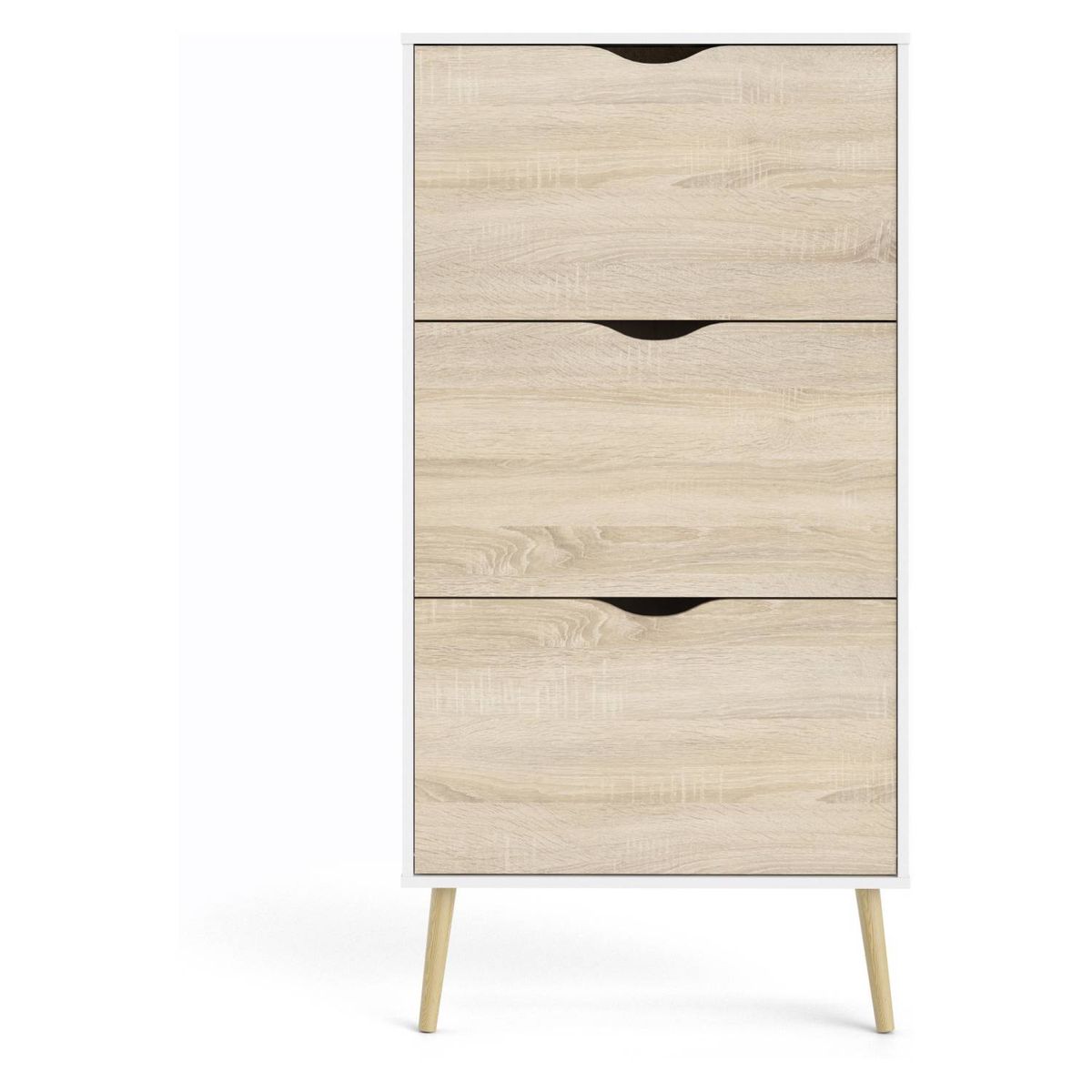 TU MESITA - Zapatera Vintage Ivana 3 Cajones Blanco/Oak TU MESITA