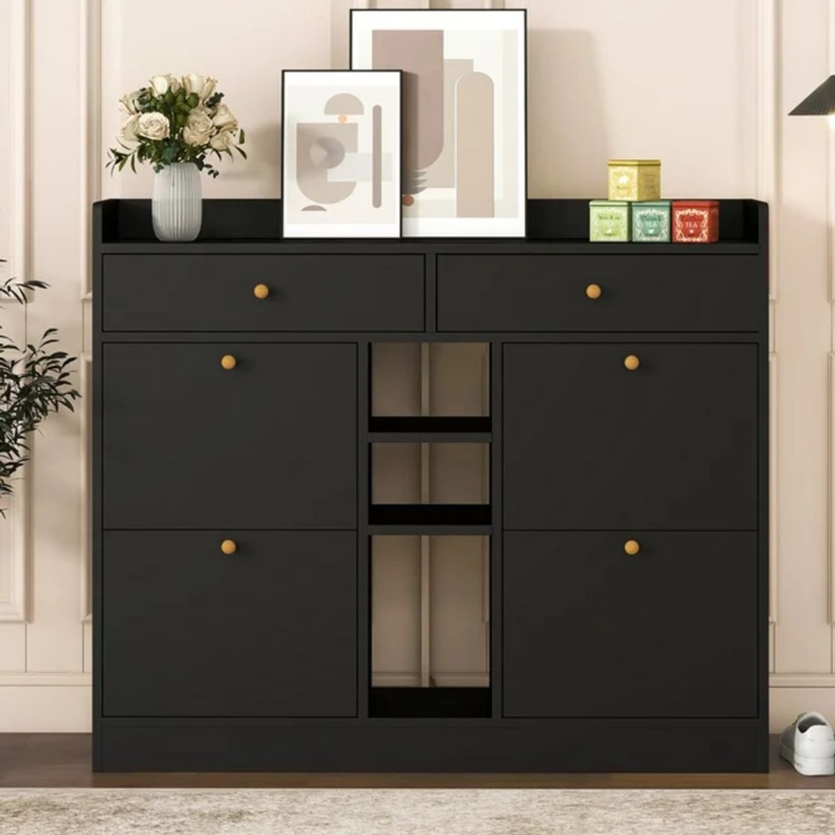 TU MESITA - Zapatera Recibidor Sparza color Negro TU MESITA