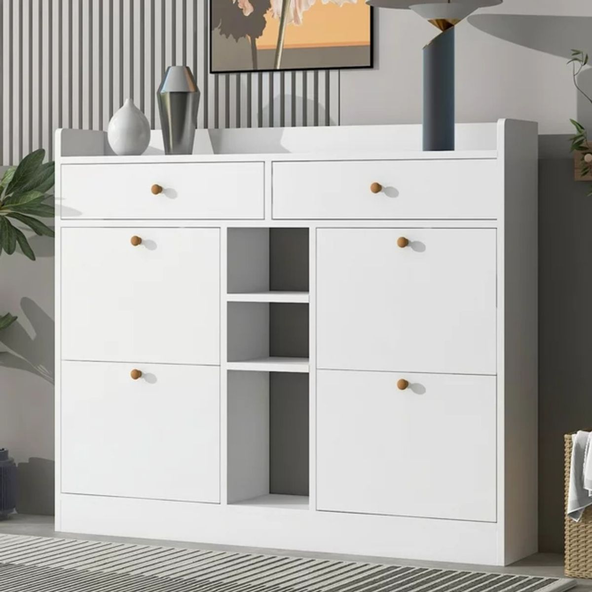 TU MESITA - Zapatera Recibidor Sparza color Blanco TU MESITA