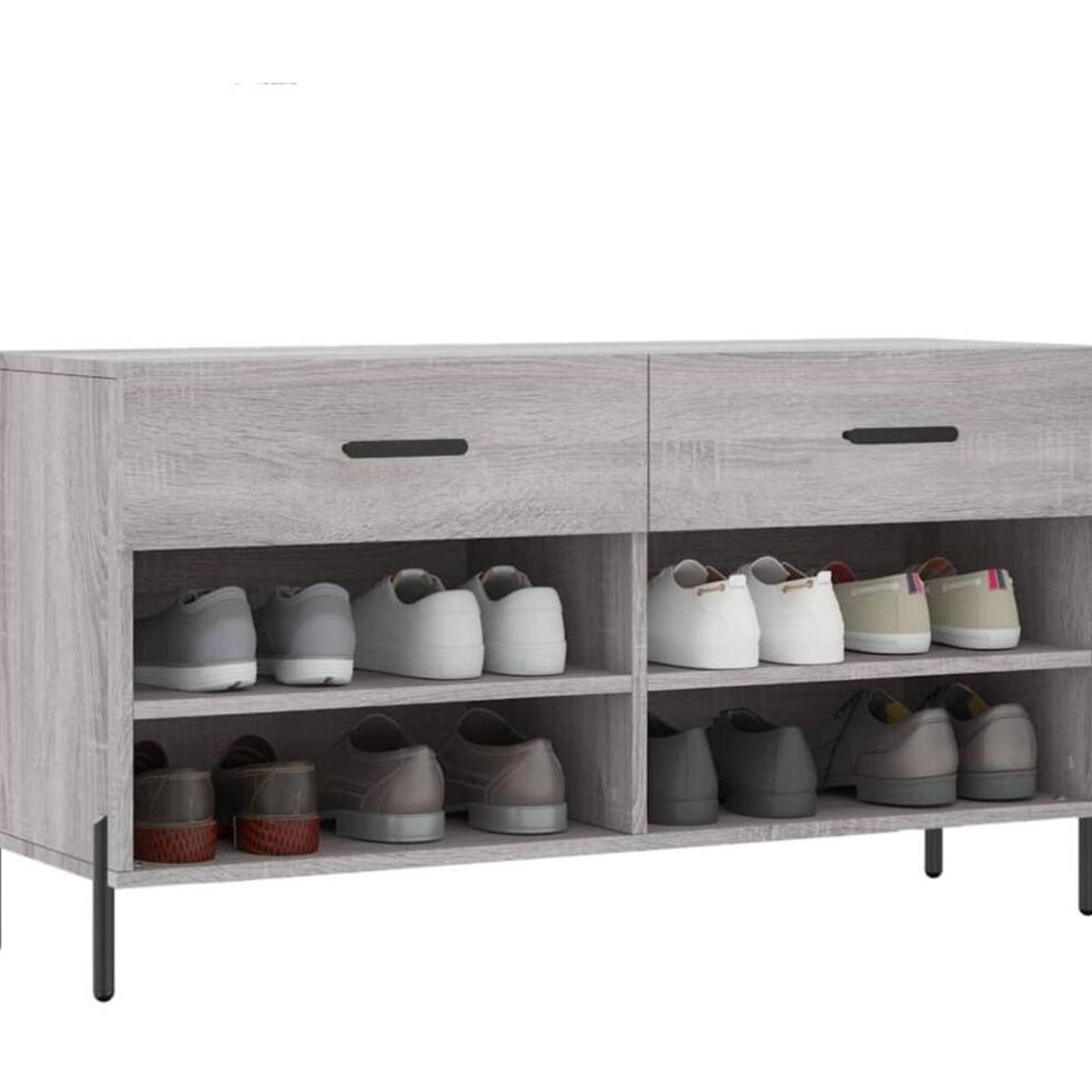 TU MESITA - Zapatera Recibidor Moderno Mateo color Gris 2 cajones TU MESITA