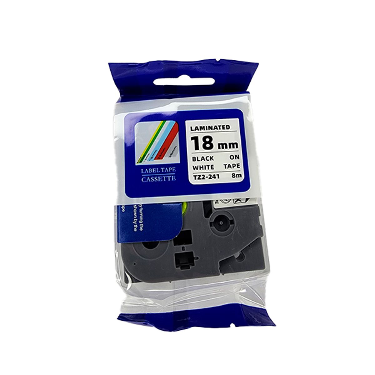 GENERICO - CINTA COMPATIBLE BROTHER TZ2-241 18MM NEGRO SOBRE BLANCO