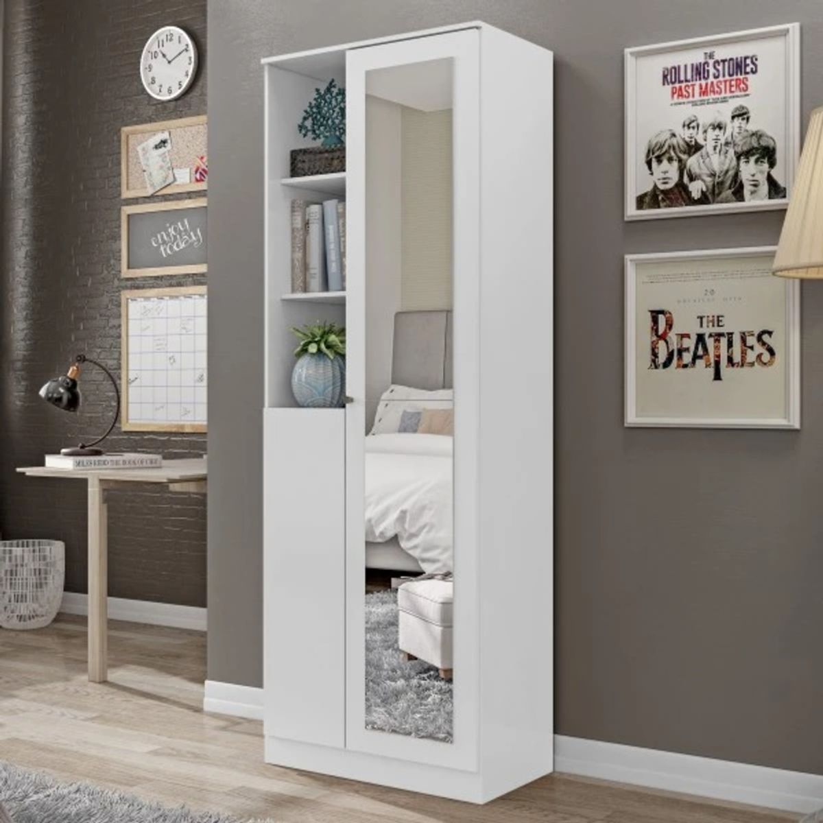 TU MESITA - Zapatera Multiusos Alexis 2 puertas con estantes TU MESITA Blanco