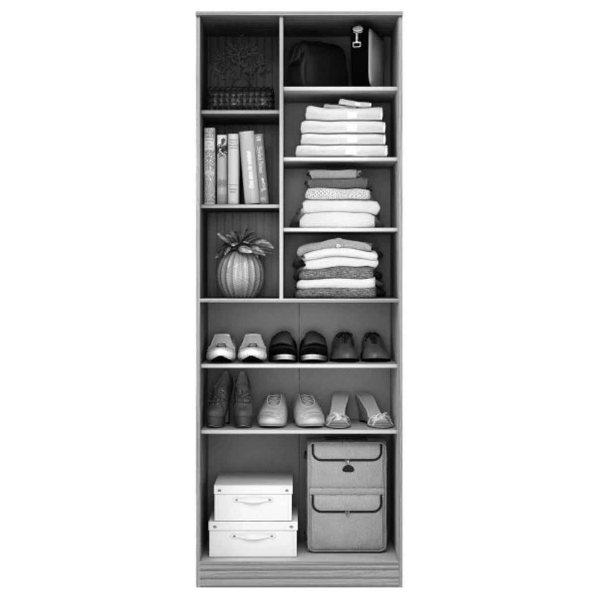 TU MESITA - Zapatera Multiusos Alexis 2 puertas con estantes TU MESITA Blanco