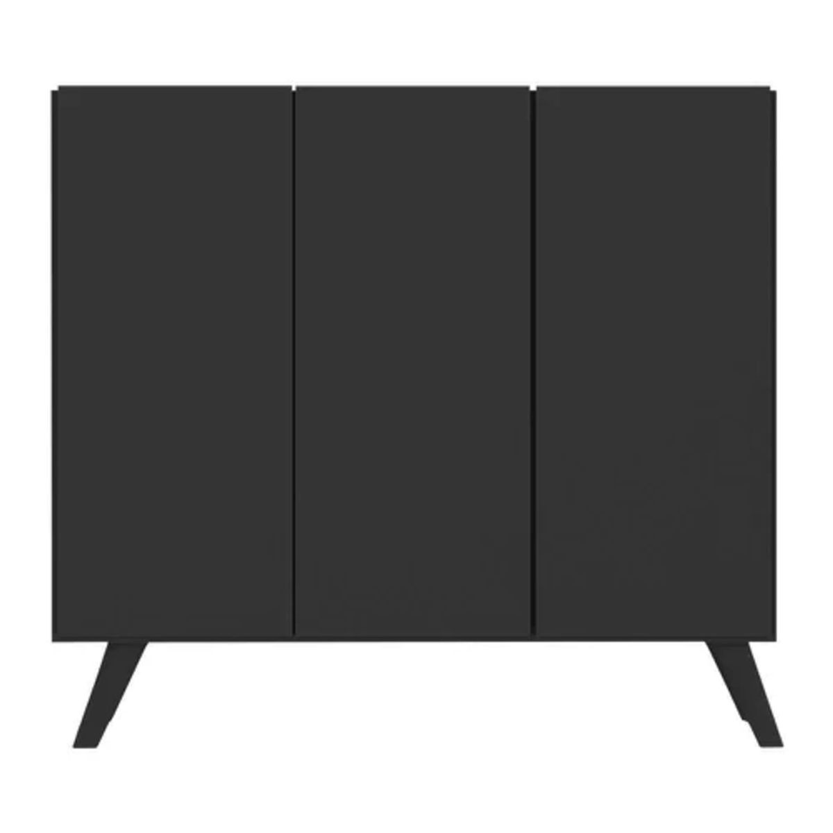 TU MESITA - Zapatera Moderna Nina Negro 3 Puertas TU MESITA