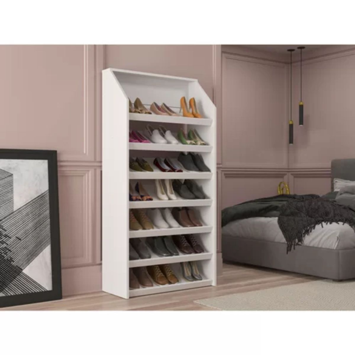 TU MESITA - Zapatera Moderna Melany Blanco Alto 138cm TU MESITA