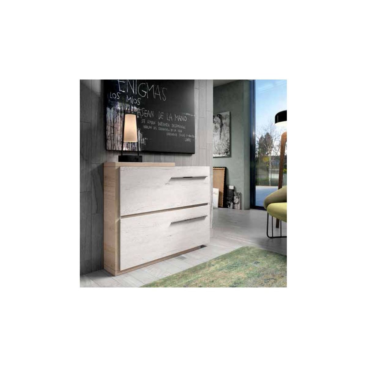 TU MESITA - Zapatera Moderna Liana 2 puertas TU MESITA Duna/Ceniza