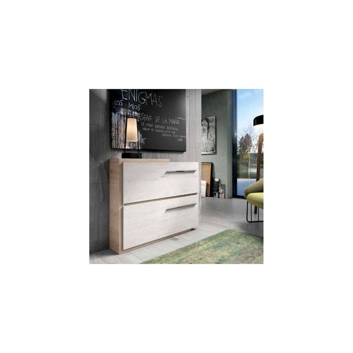 TU MESITA - Zapatera Moderna Liana 2 puertas TU MESITA Duna/Ceniza