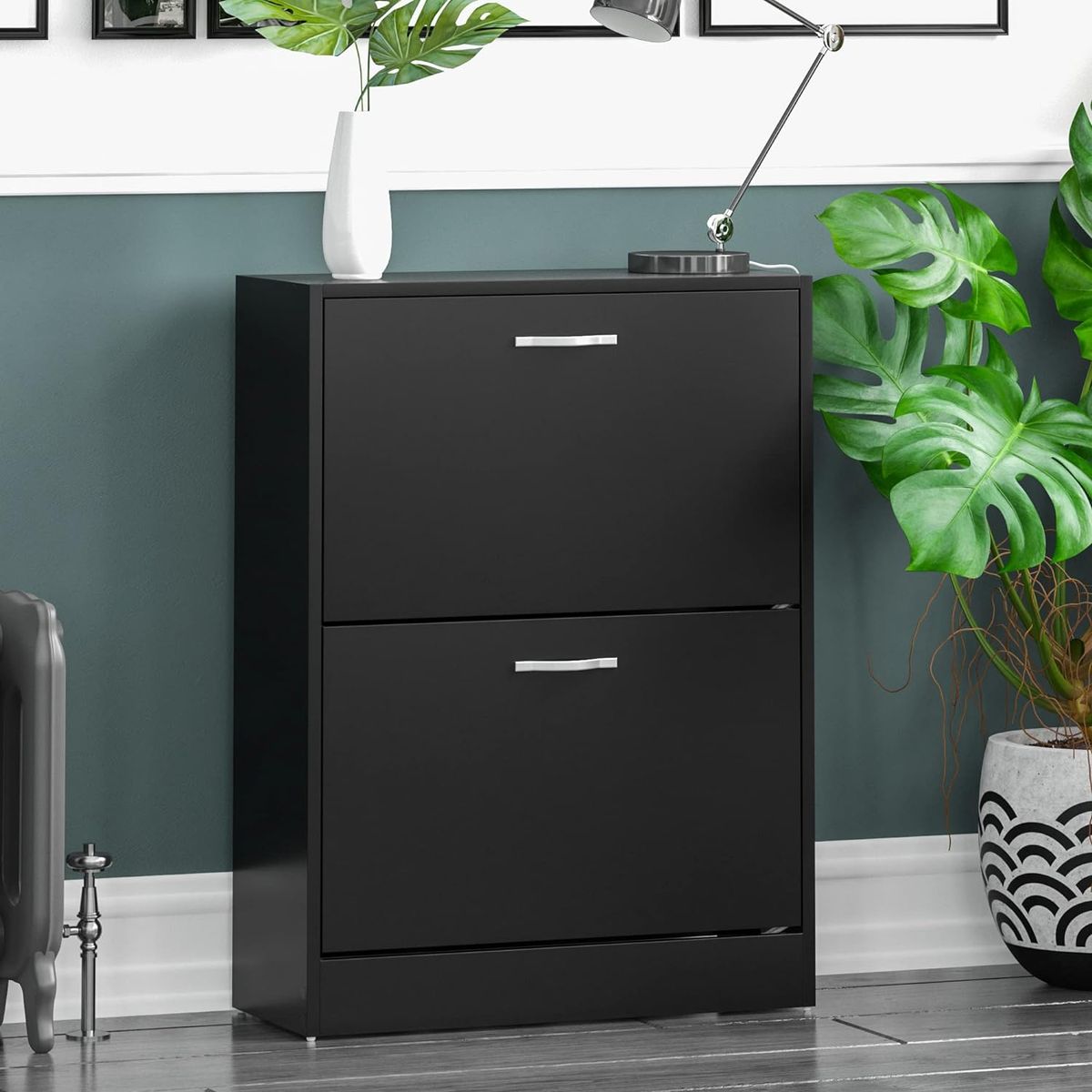 TU MESITA - Zapatera Clásica 2 puertas Thalia color Negro TU MESITA