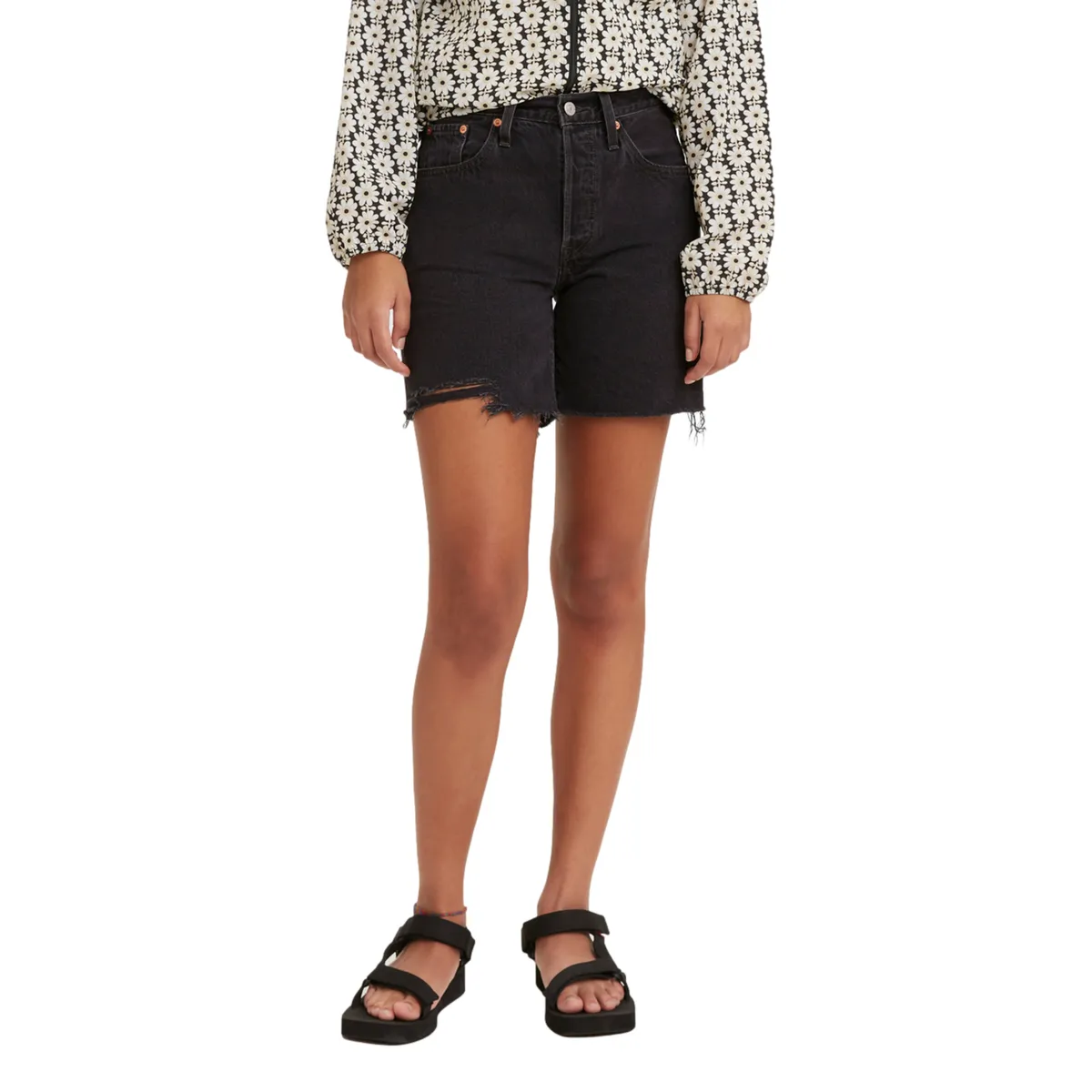 LEVIS - Shorts Mujer 501 Original Mid Thigh Negro Levis
