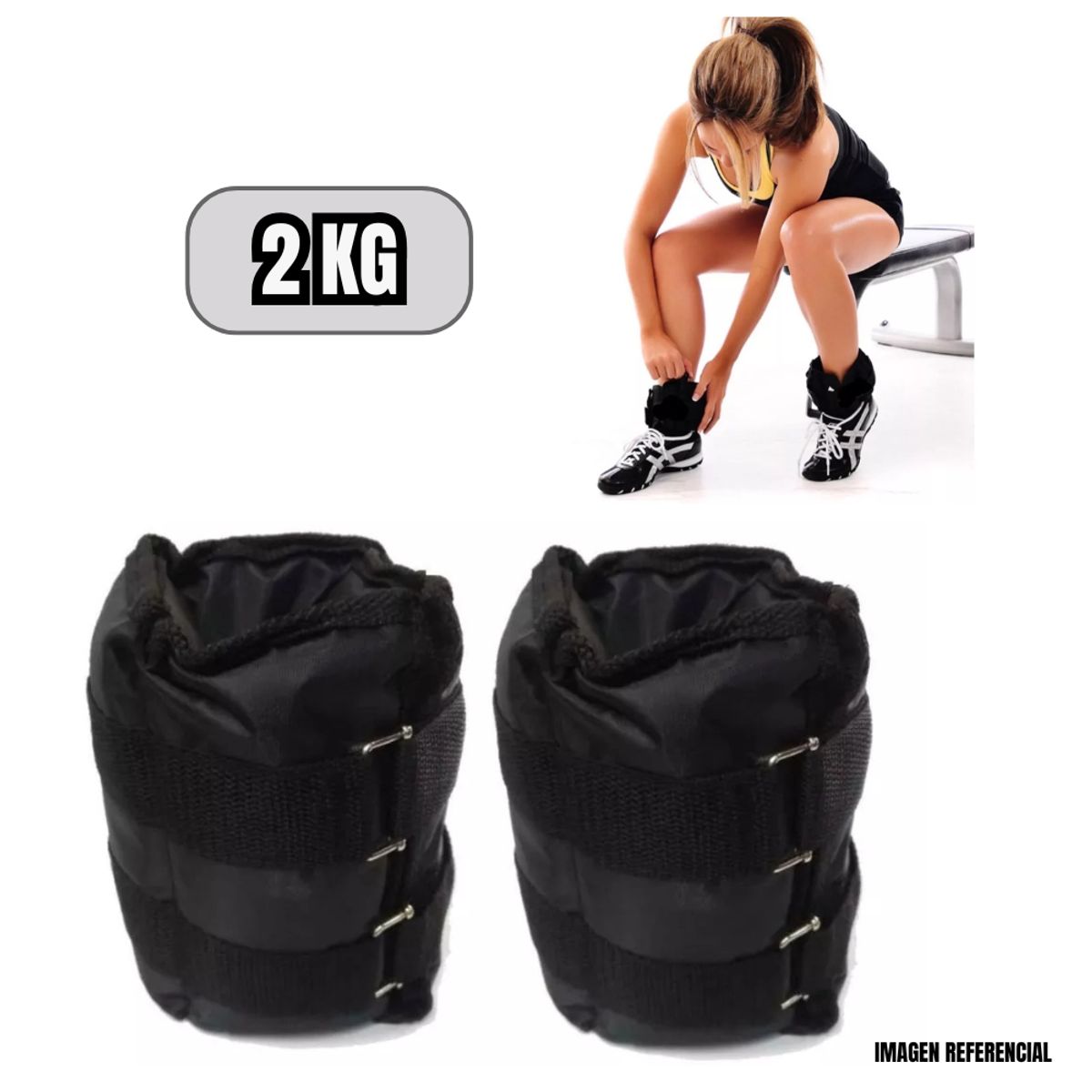 GENERICO - Pesas Muñequeras Tobilleras Peso de 2kg Pack 2 unidades