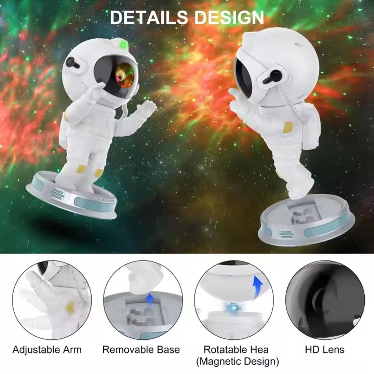 GENERICO - LAMPARA  PROYECTOR  ASTRONAUTA LUZ NOCTURNA  NEBULOSA