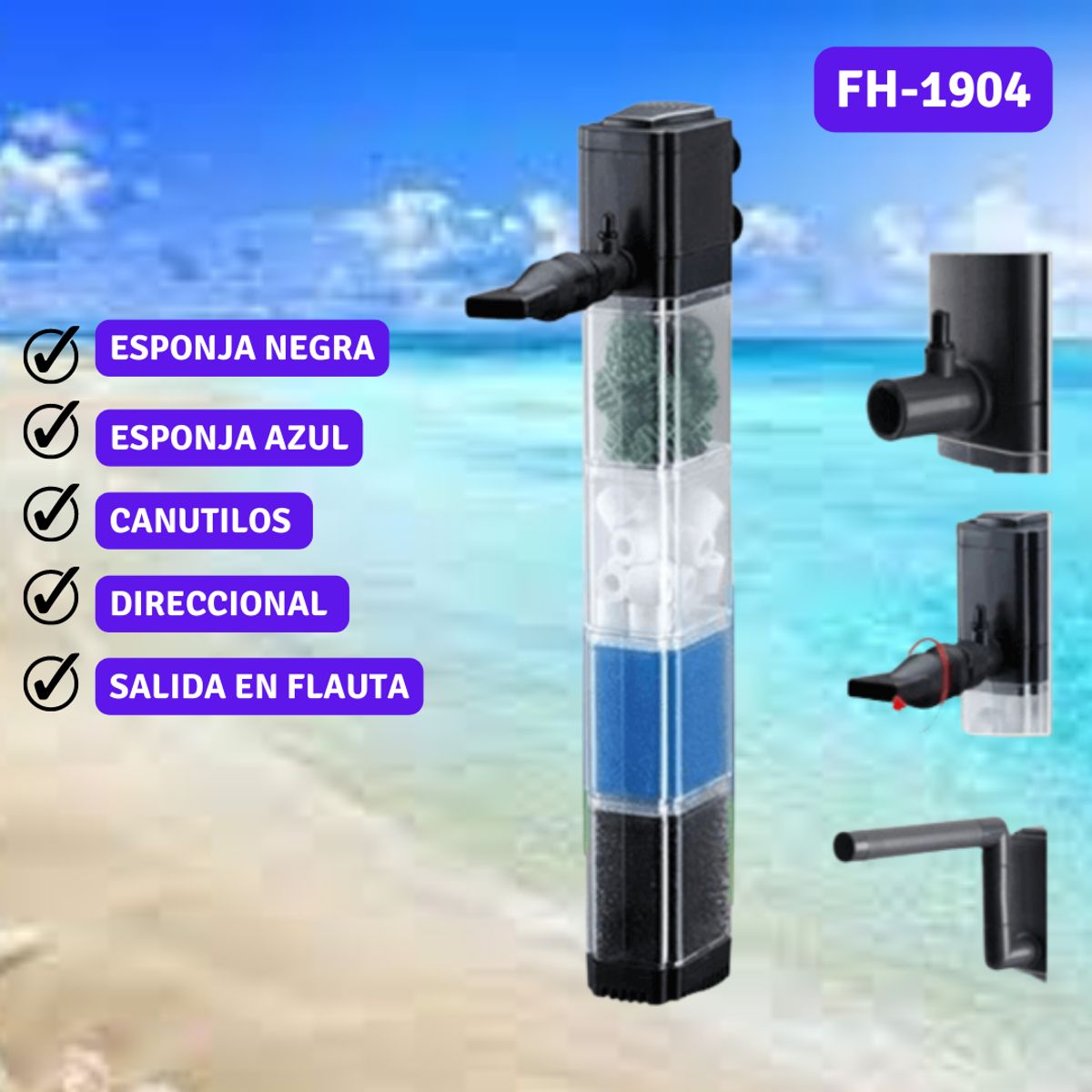 SOBO - Filtro Interno Sobo Acuario Fh 1904 1500 Lh