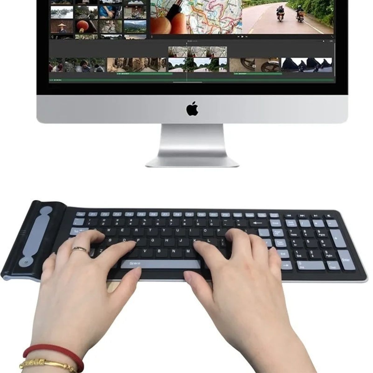 GENERICO - Teclado Inalámbrico Bluetooth Flexible De Silicona 107 Teclas Portátil