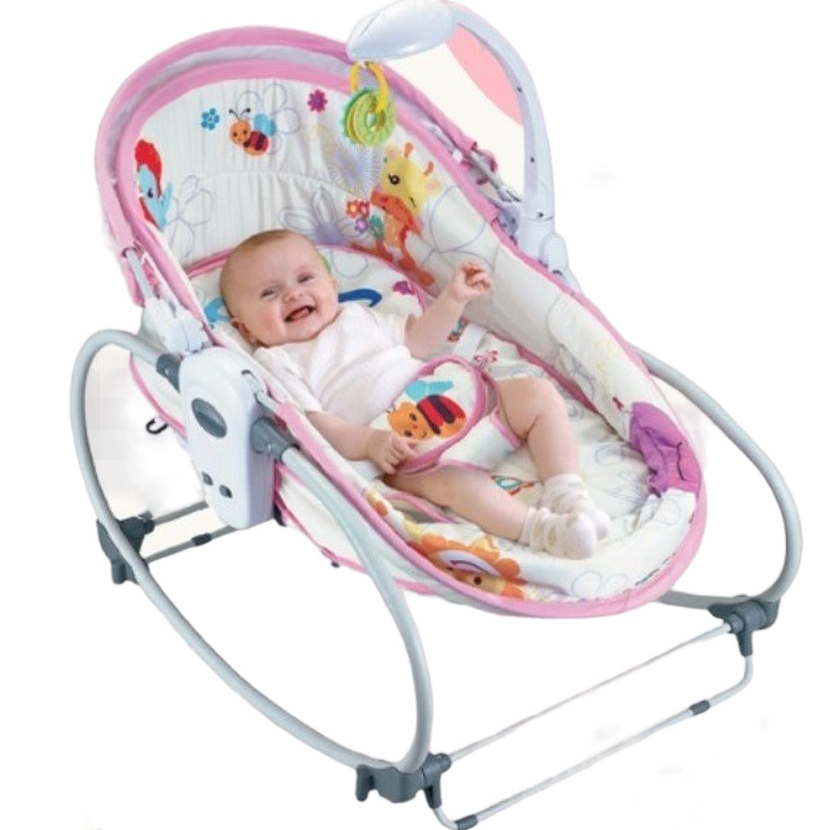 IDEAL - MECEDORA PARA BEBÉ VERSATILE 6 EN 1 ROSADO