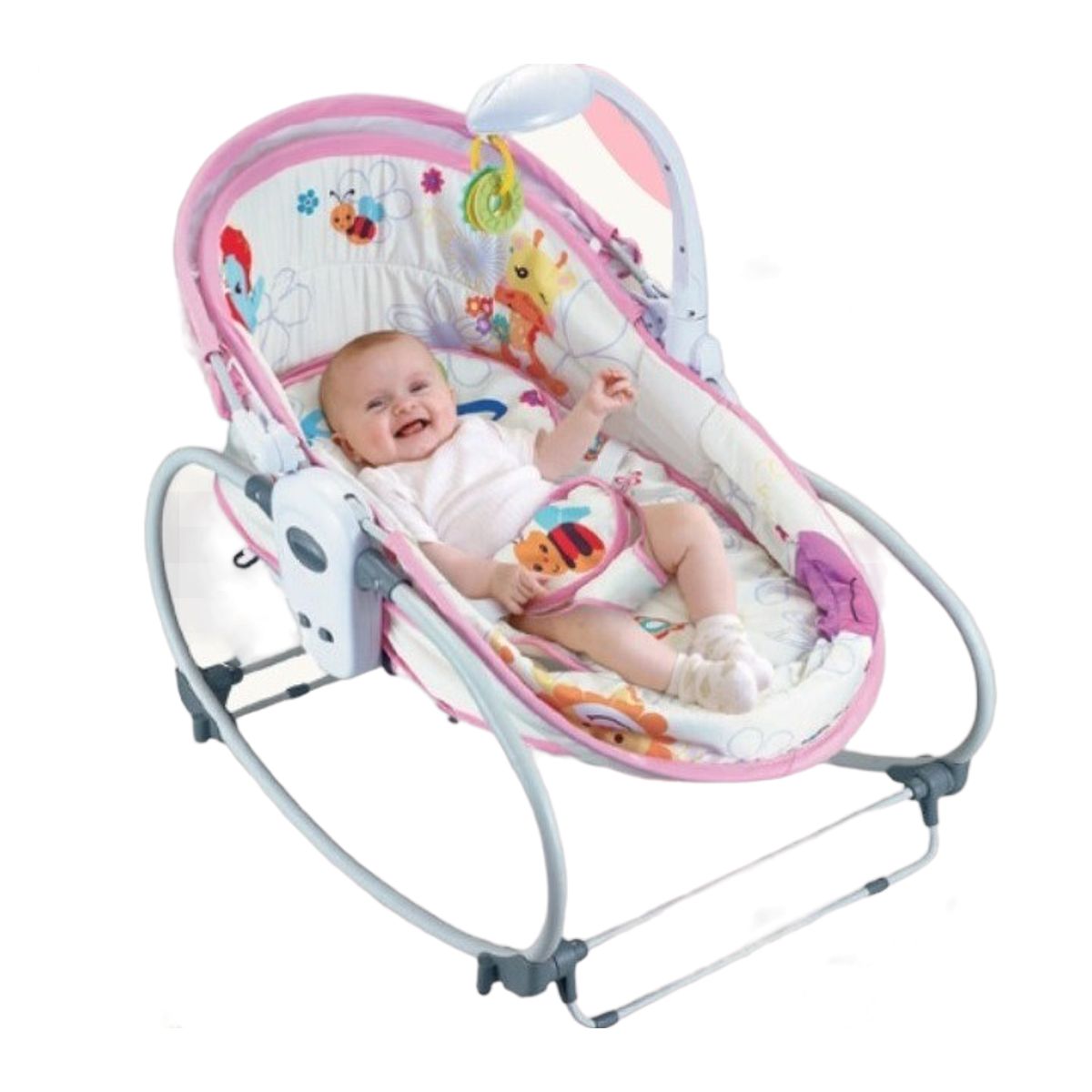 IDEAL - MECEDORA PARA BEBÉ VERSATILE 6 EN 1 ROSADO