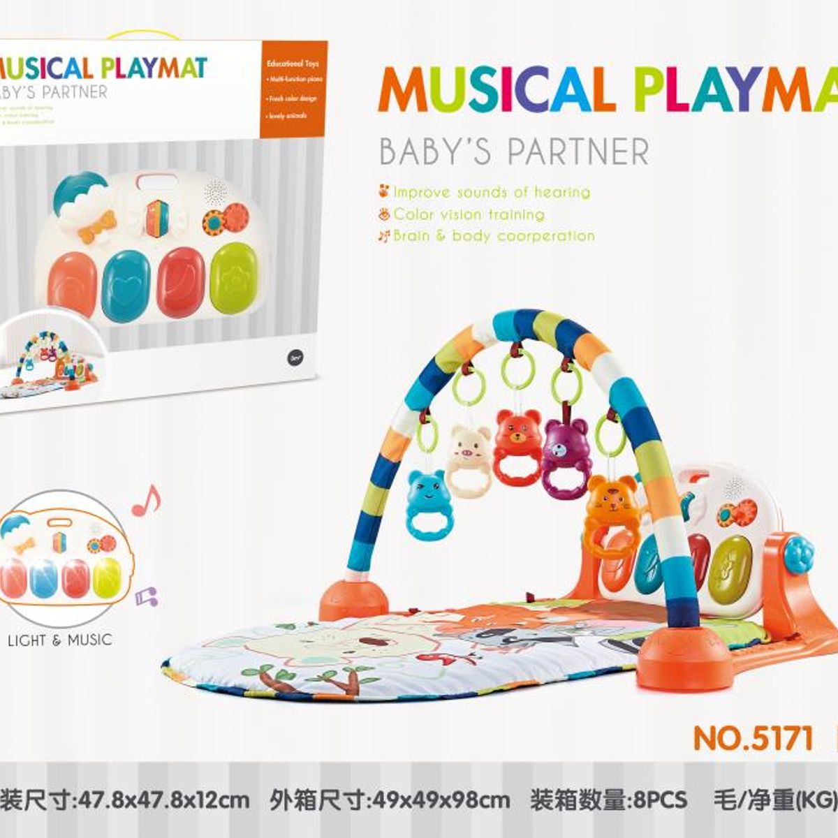 GENERICO - Gimnasio para Bebe con Piano Musical Color Verde