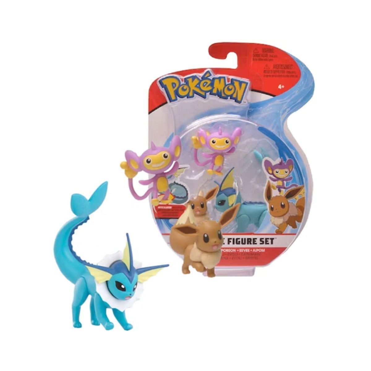 POKEMON - POKEMON BATTLE FIGURE SET DE 3 - VAPOREON + EEVEE + AIPOM