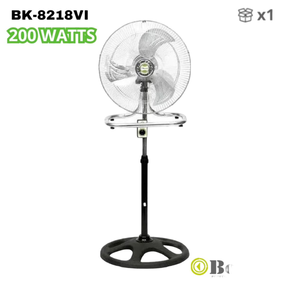 BOSSKO - VENTILADOR 3 EN 1 BOSSKO BK8218VI 18" 200w  PLATEADO 3 aspas 88.25