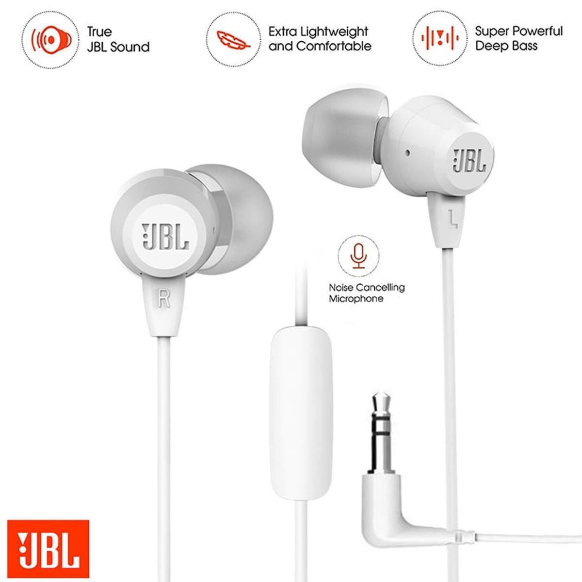 JBL - Audífonos JBL Con Microfono Pure BASS Universal C50HI
