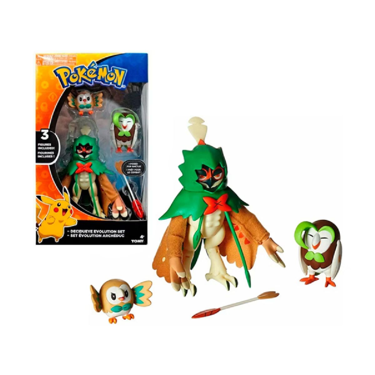 POKEMON - Pokemon TOMY Set Decidueye Dartrix & Rowlet