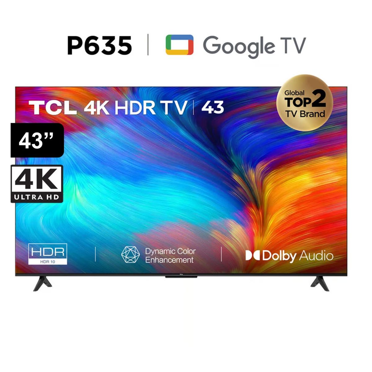TCL - Televisor TCL 43 UHD 4K LED Smart Tv 43P635 Google TV