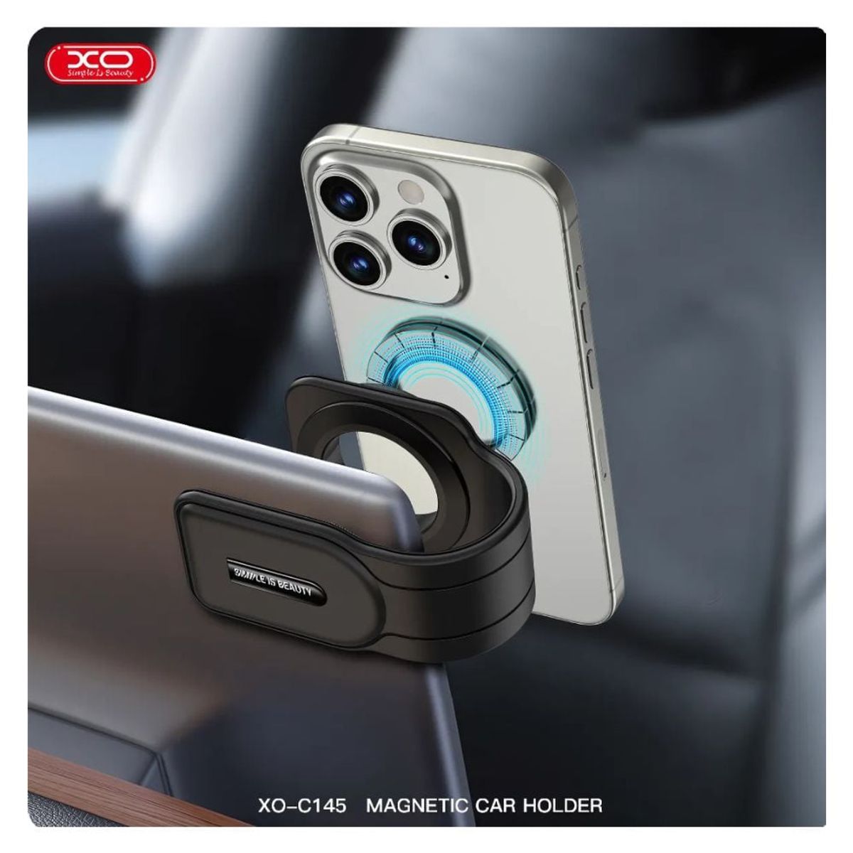 GENERICO - Soporte magnético para Mòvil con curvatura de 90° XO C145