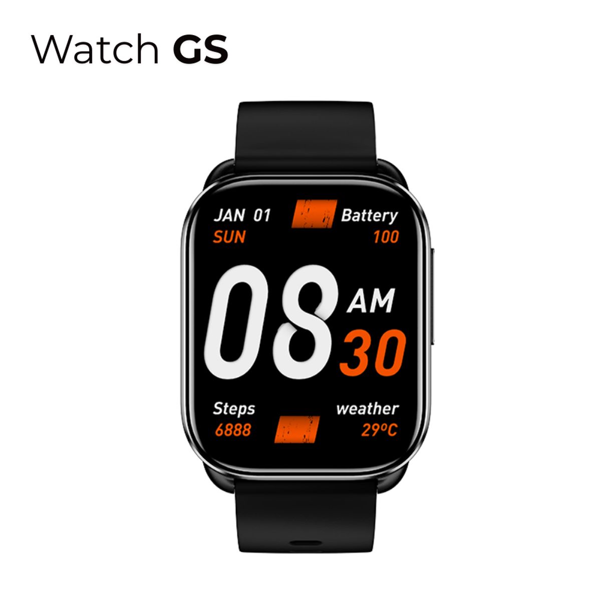 QCY - QCY Watch GS Reloj Inteligente Recibe Llamadas IPX8 Hasta 10 días - BK