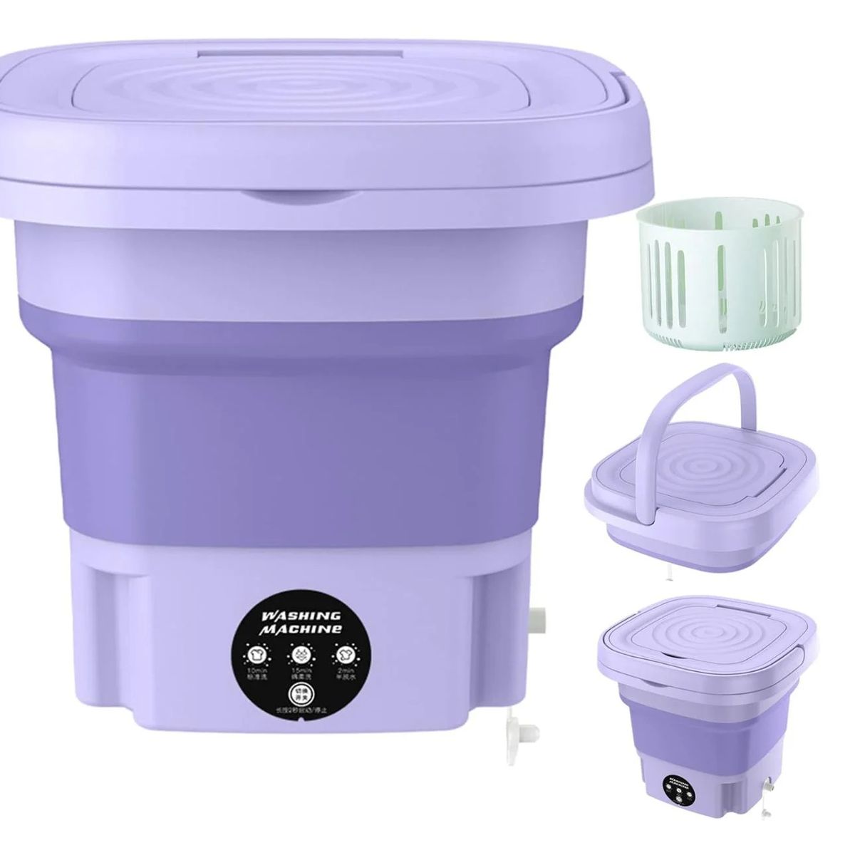 GENERICO - MINI LAVADORA PLEGABLE CENTRIFUGADO