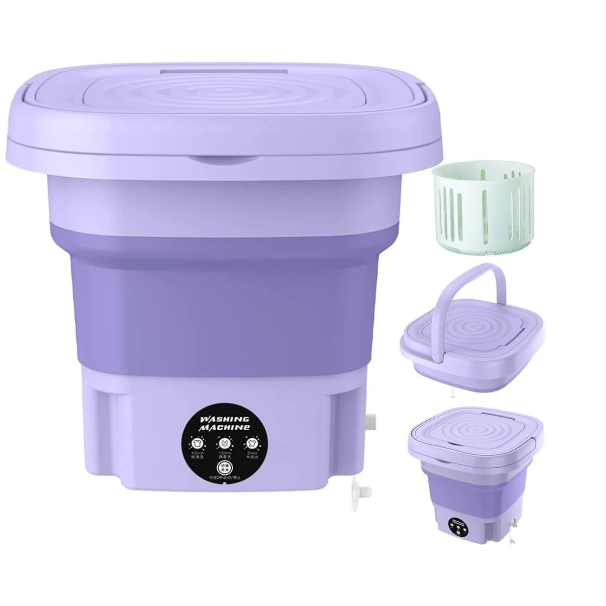 GENERICO - MINI LAVADORA PLEGABLE CENTRIFUGADO