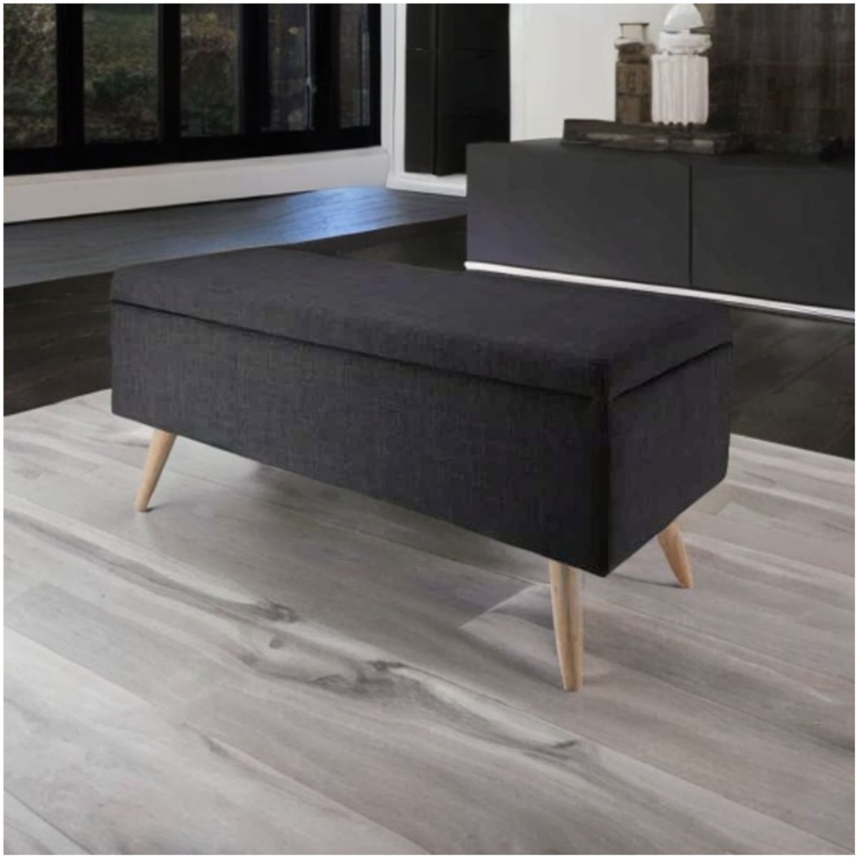 HOGAR & SPACIOS - HYS BANQUETA BELU NEGRO