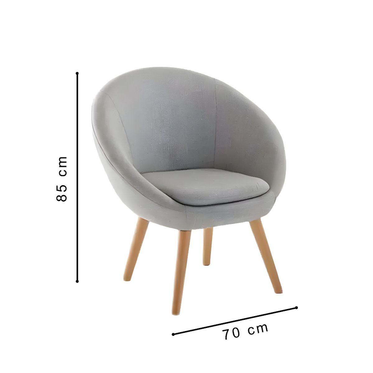 HOGAR & SPACIOS - HYS BUTACA ROUNY GRIS CLARO