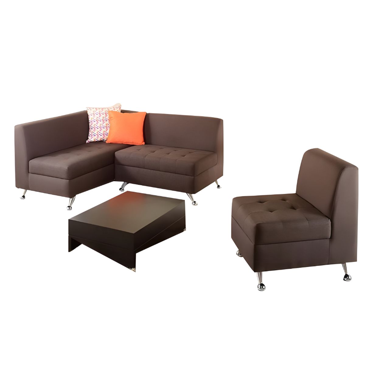 HOGAR & SPACIOS - HYS ESQUINERO MESA CENTRO ATHENEA MARRON OSCURO