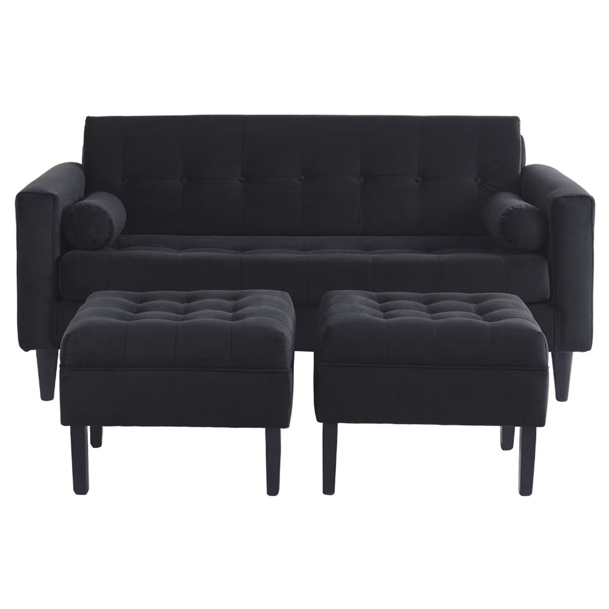 HOGAR & SPACIOS - HYS SALA 2 2 PUFF MAZE NEGRO