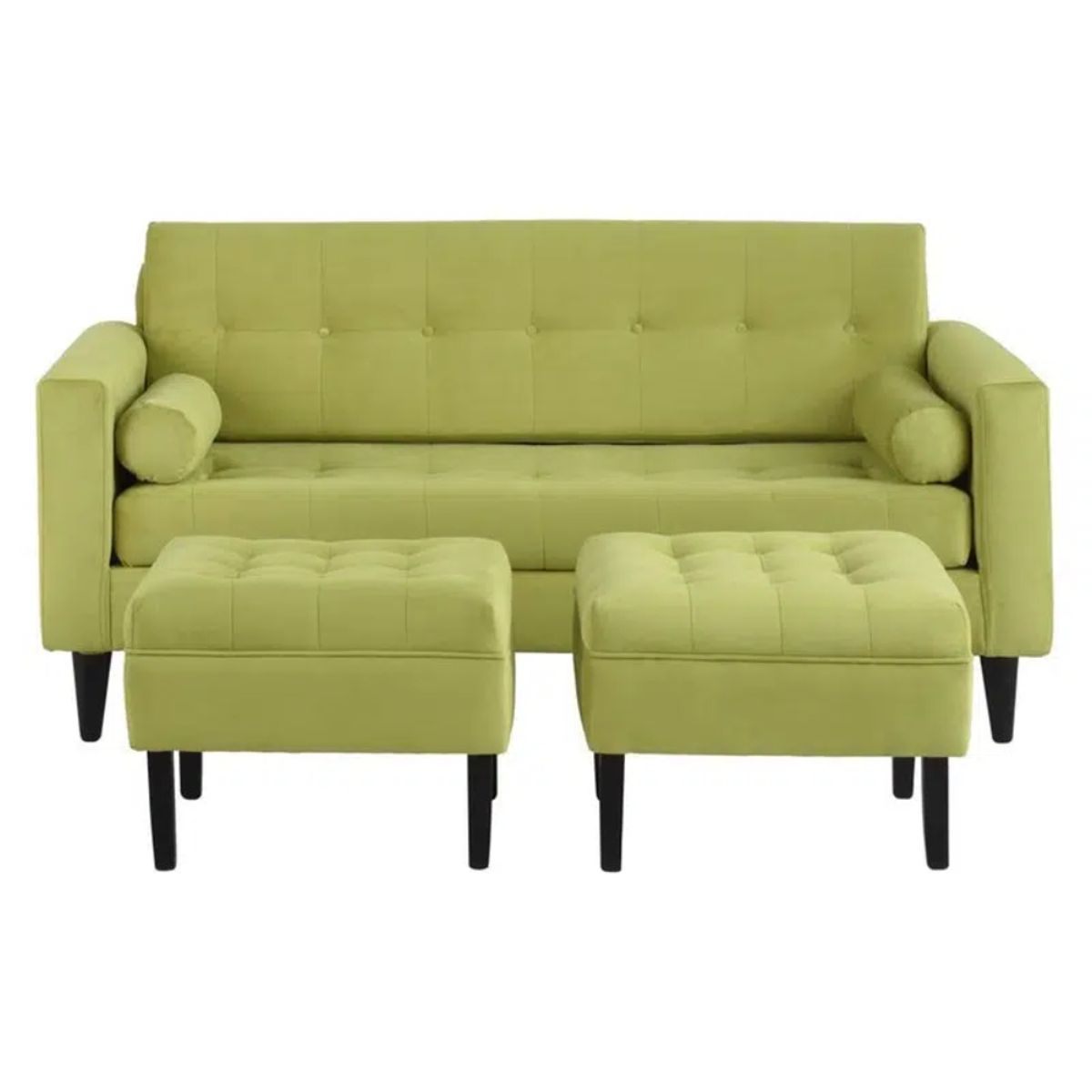 HOGAR & SPACIOS - HYS SALA 2 2 PUFF MAZE VERDE PALIDO