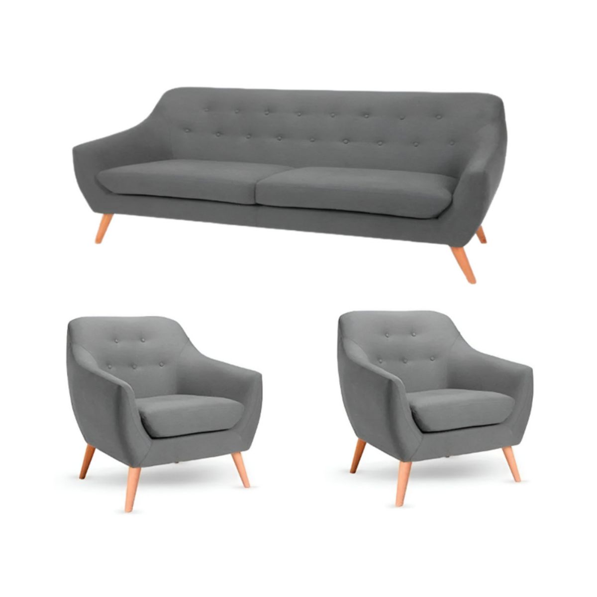 HOGAR & SPACIOS - HYS SALA 3 1 1 MARSELLA GRIS