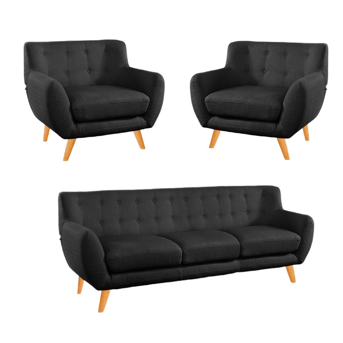 HOGAR & SPACIOS - HYS SALA 3 1 1 ZACK NEGRO