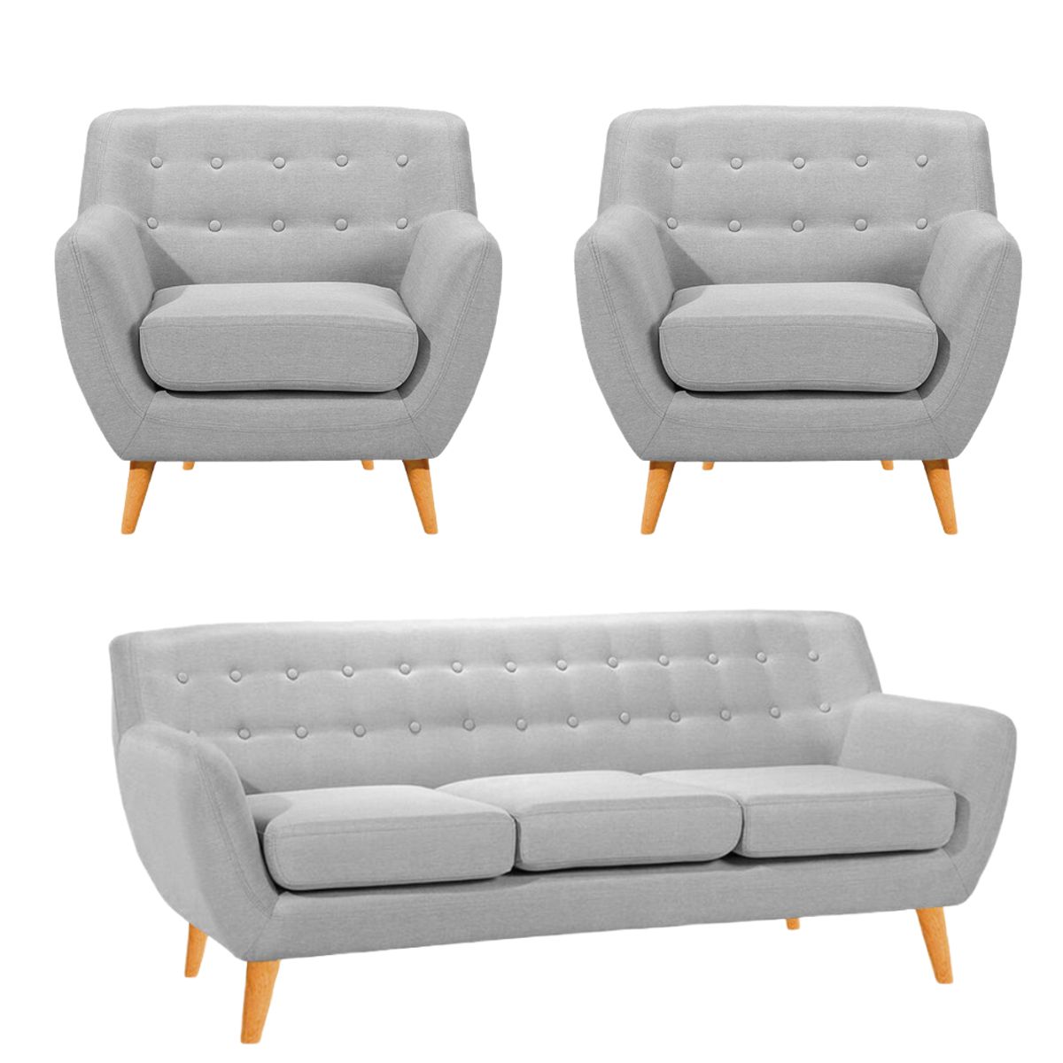 HOGAR & SPACIOS - HYS SALA 3 1 1 ZACK GRIS CLARO