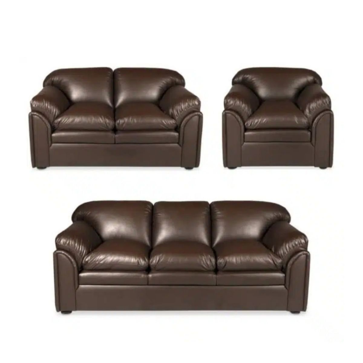 HOGAR & SPACIOS - HYS SALA 3 2 1 BARTON MARRON OSCURO