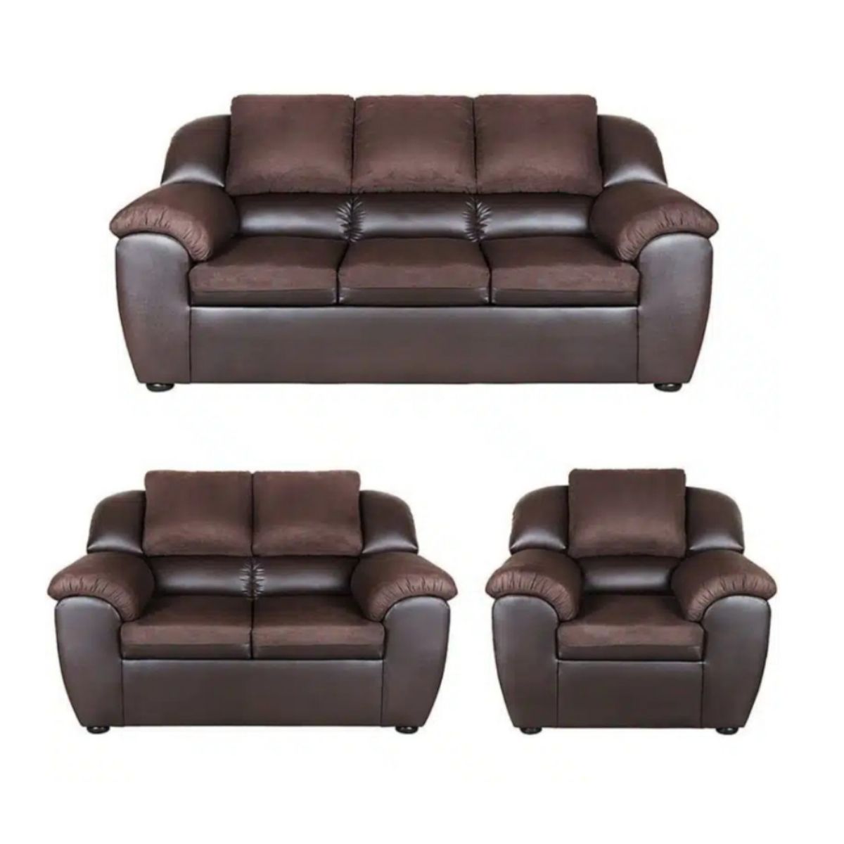 HOGAR & SPACIOS - HYS SALA 3 2 1 LAURA MARRON OSCURO