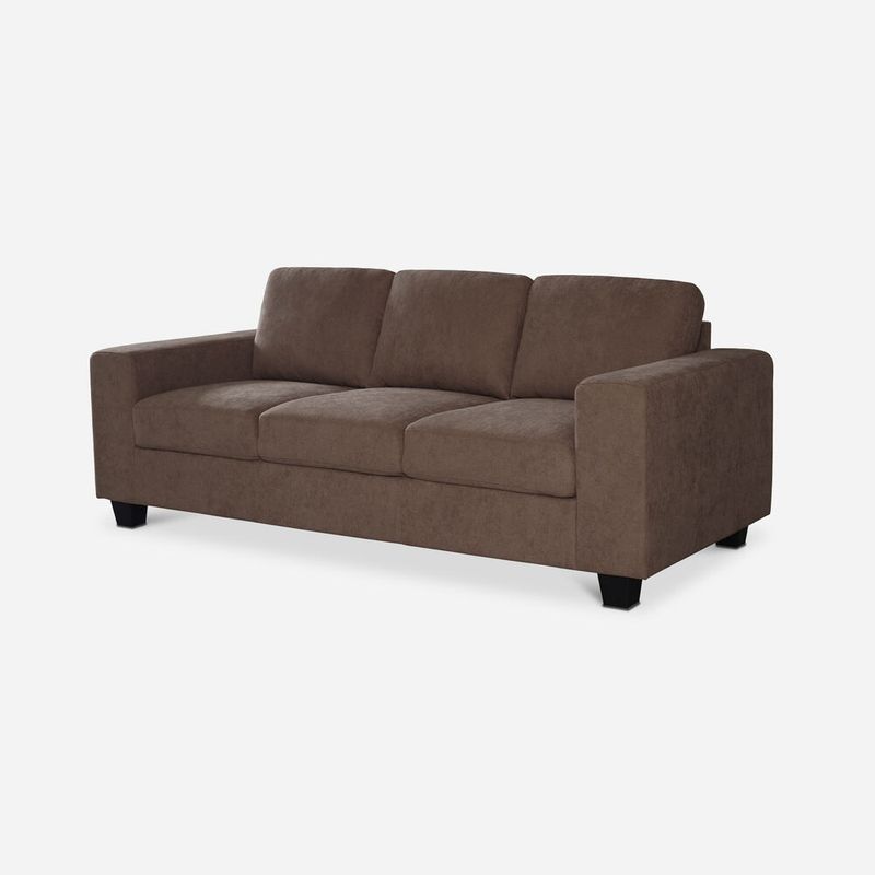 HOGAR & SPACIOS - HYS SOFA 3 CUERPOS MARCELA MARRON OSCURO
