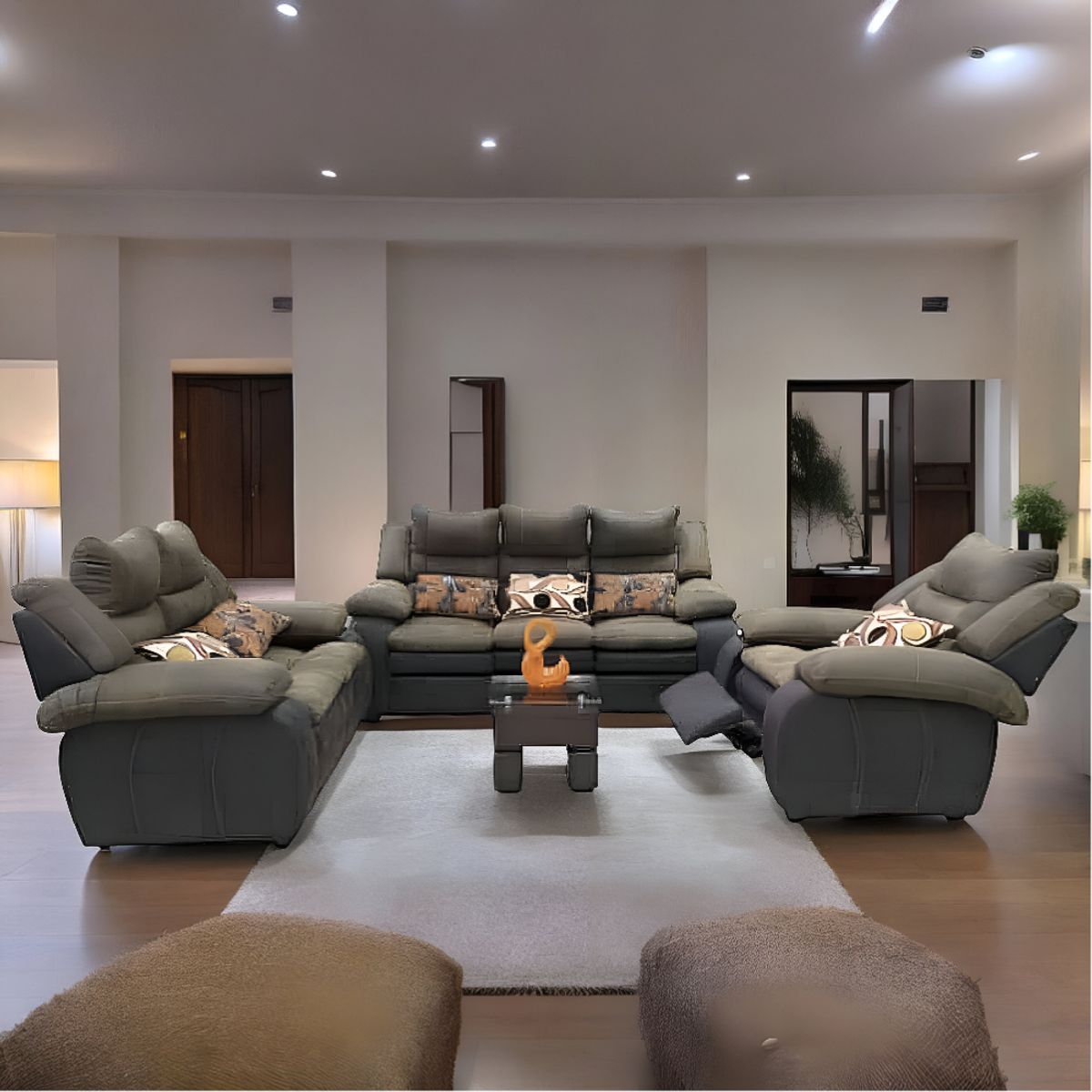 HOGAR & SPACIOS - HYS SALA 3 2 1 MESA CENTRO WAAL CAQUI