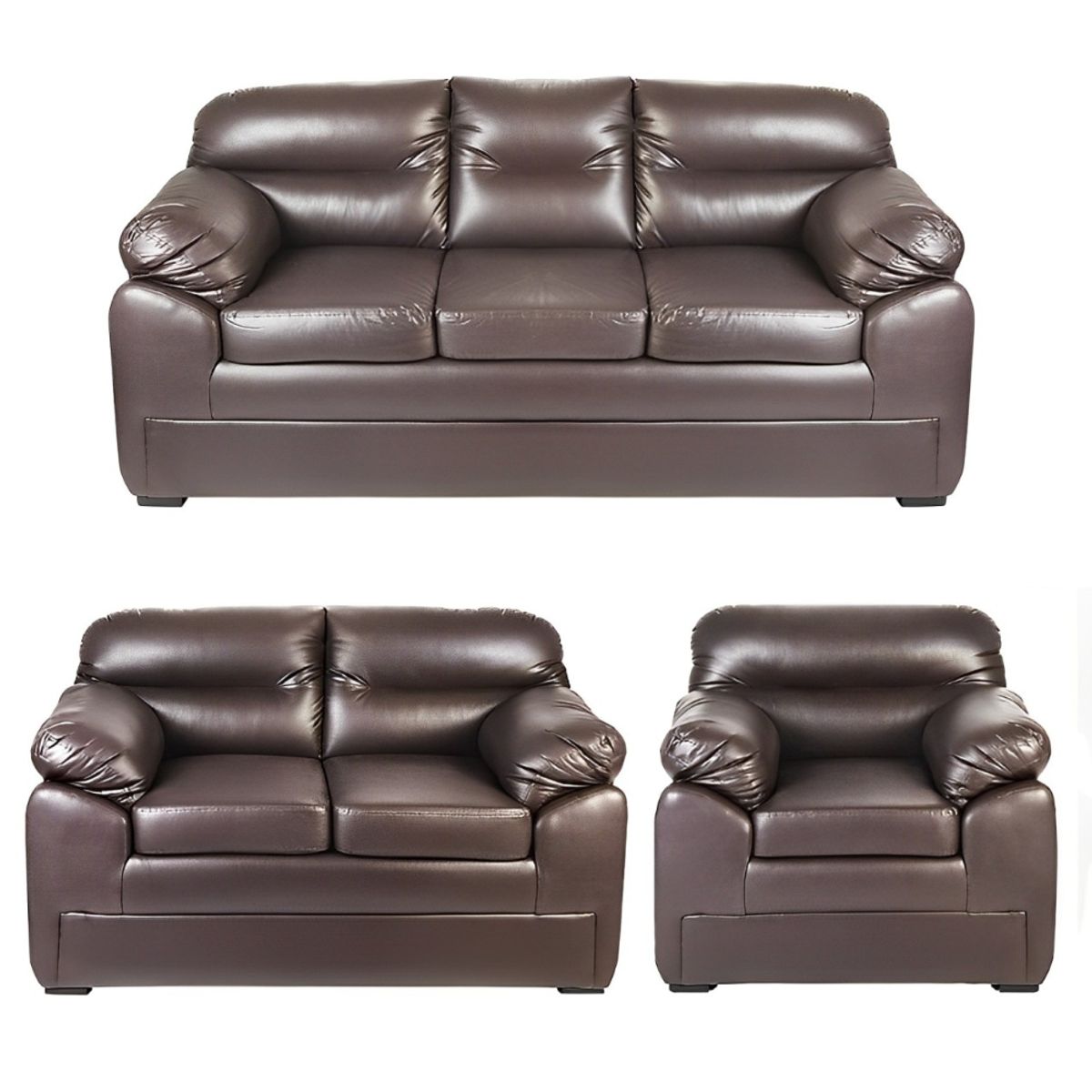 HOGAR & SPACIOS - HYS SALA 3 2 1 METTA MARRON OSCURO