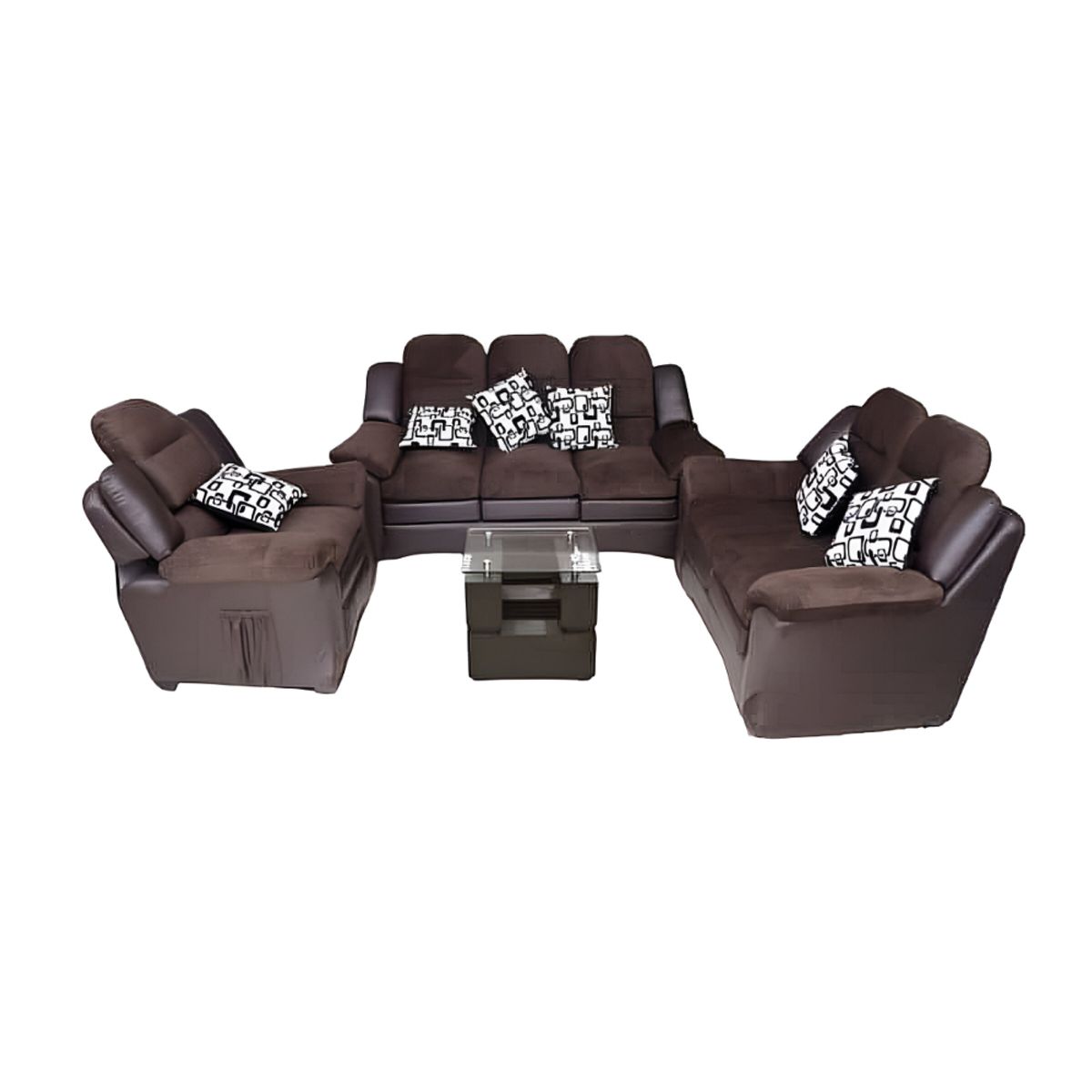 HOGAR & SPACIOS - HYS SALA 3 2 1 MESA CENTRO WAAL MARRON OSCURO