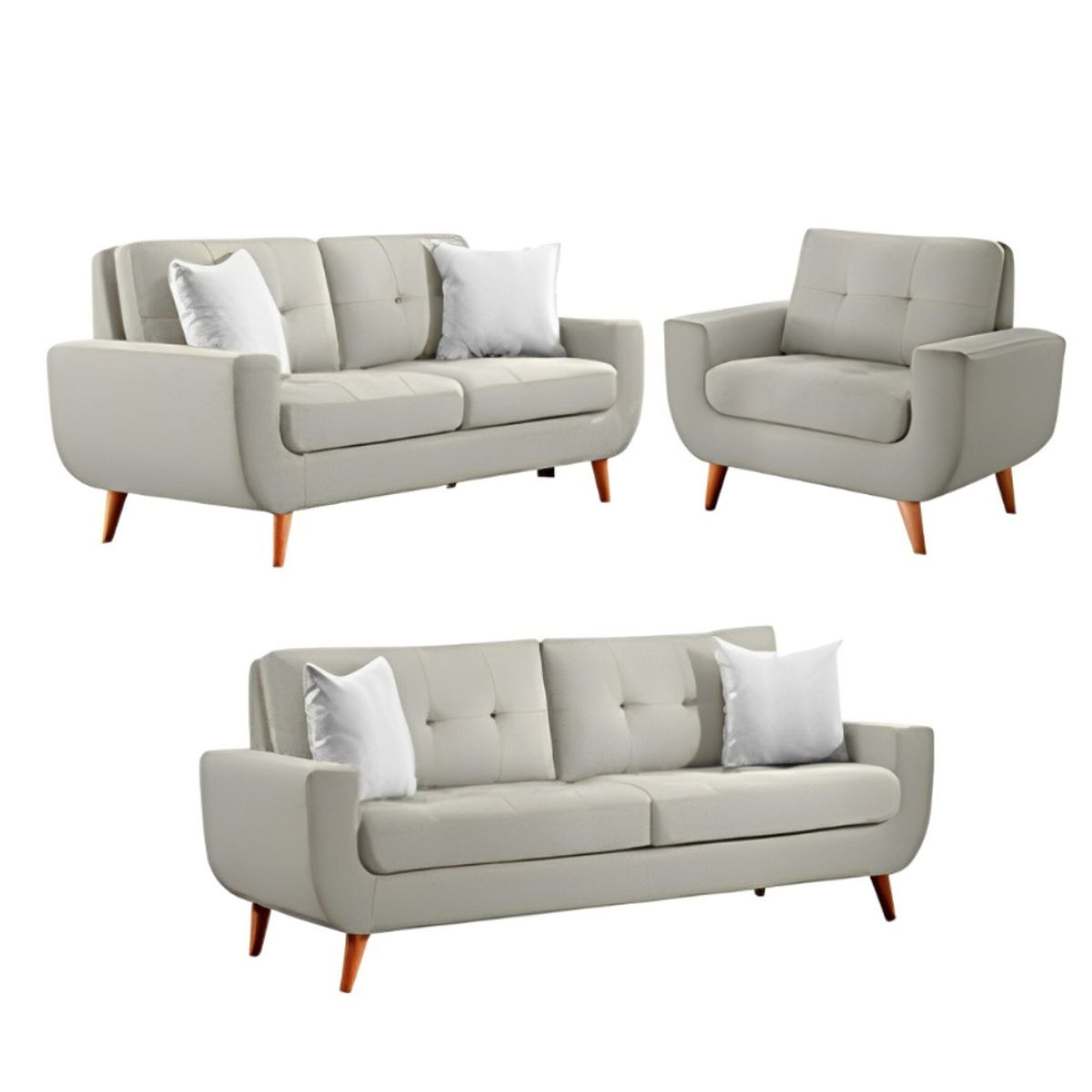 HOGAR & SPACIOS - HYS SALA 3 2 1 SAIFER GRIS CLARO