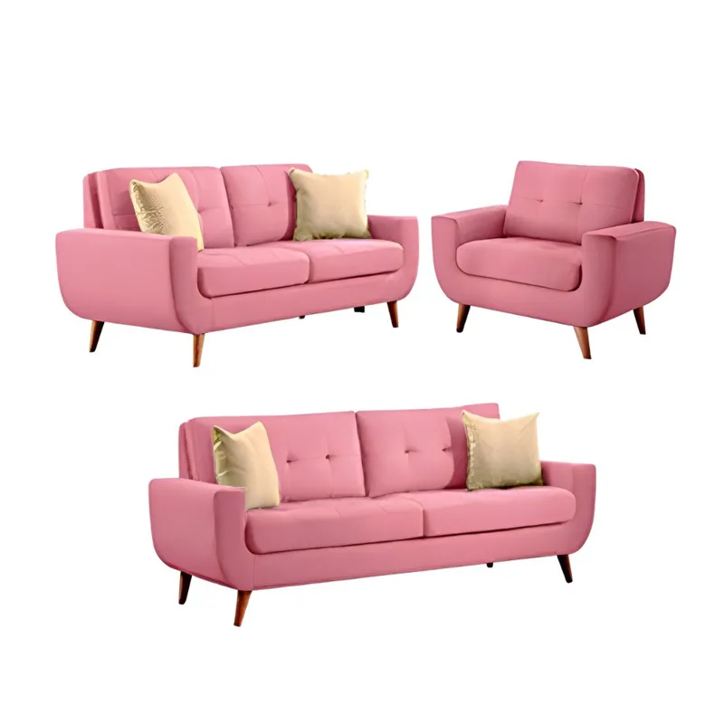 HOGAR & SPACIOS - HYS SALA 3 2 1 SAIFER ROSADO