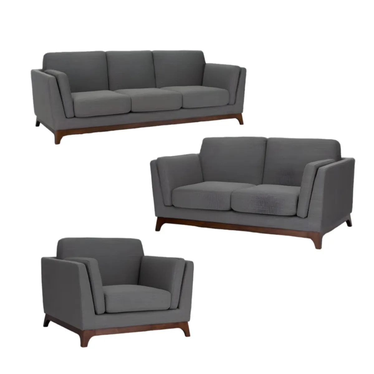 HOGAR & SPACIOS - HYS SALA 3 2 1 SANNA GRIS OSCURO