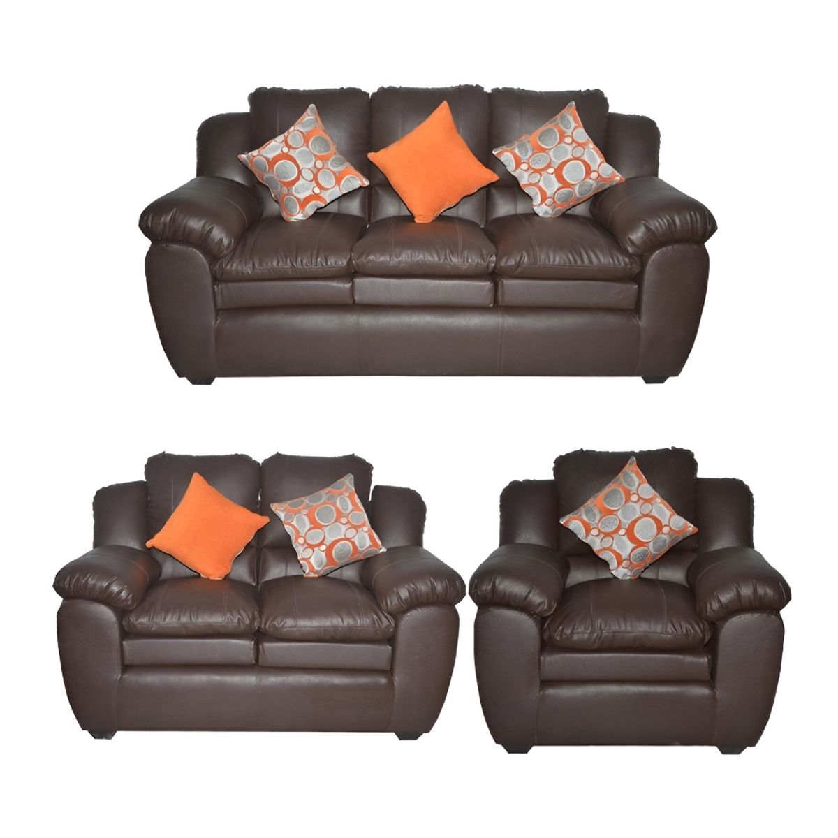 HOGAR & SPACIOS - HYS SALA 3 2 1 SENA MARRON OSCURO