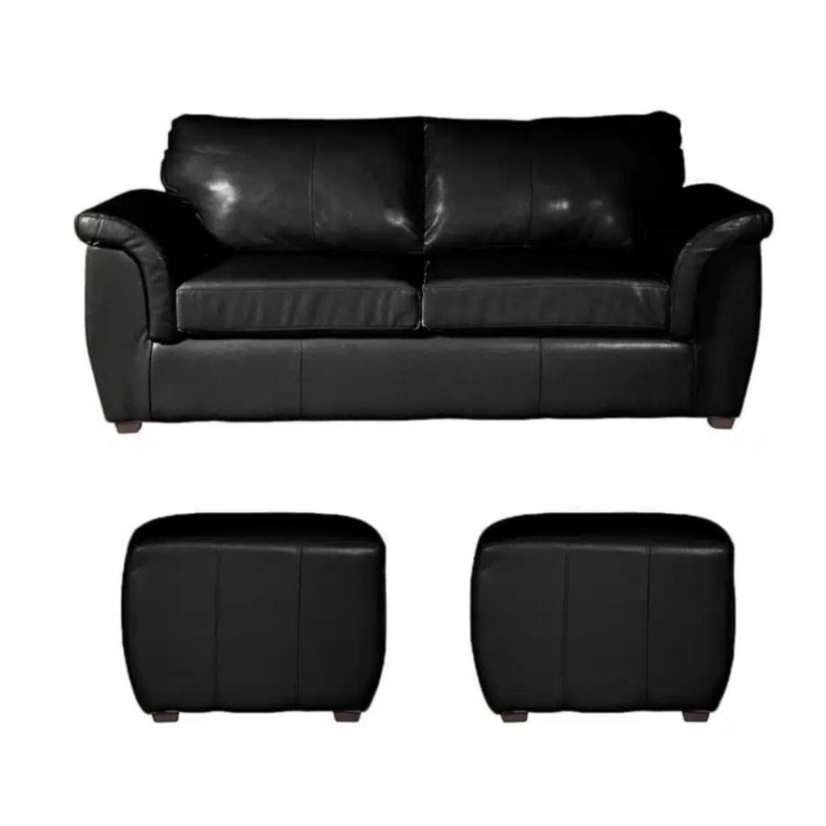 HOGAR & SPACIOS - HYS SALA 3 2 PUFF PACCINI NEGRO