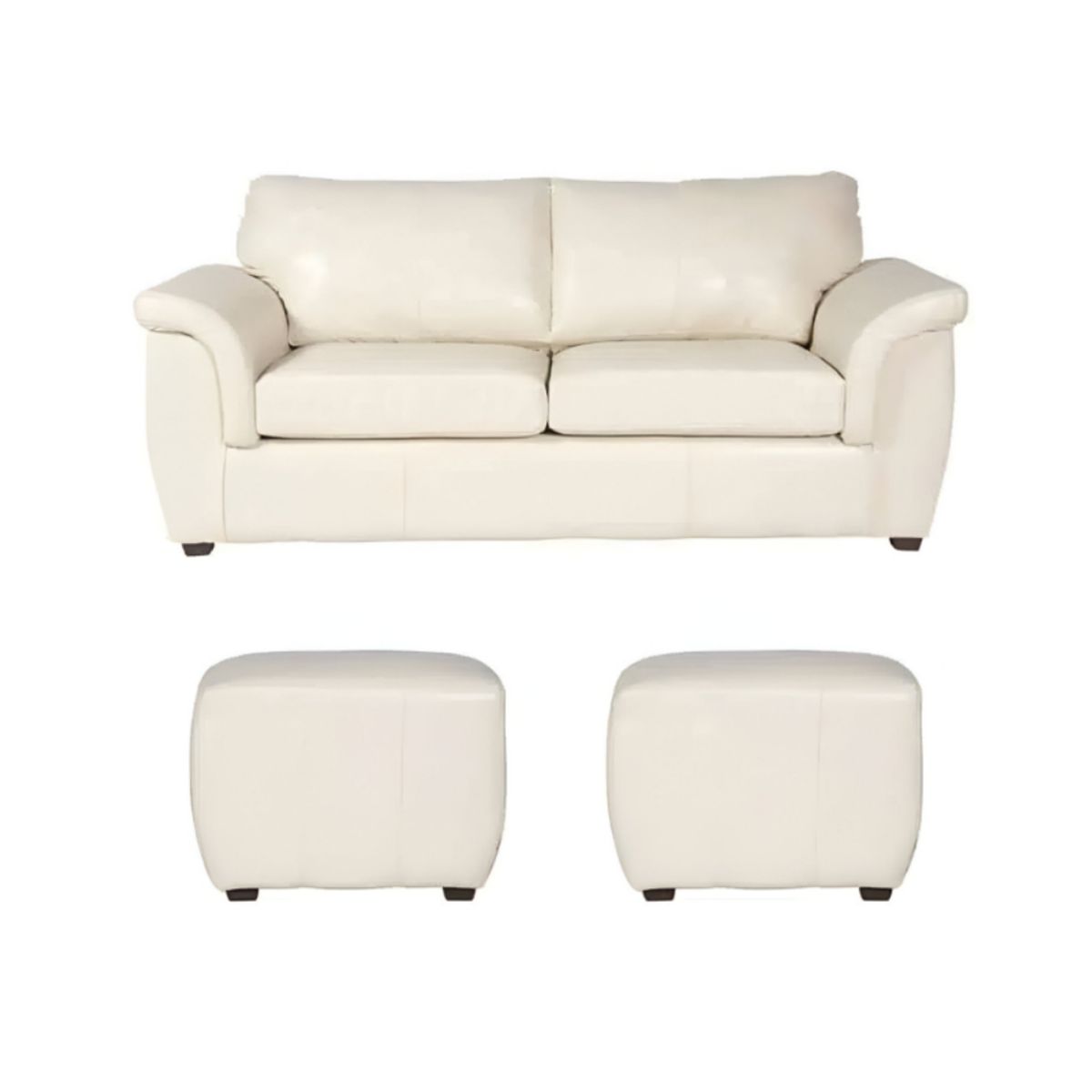 HOGAR & SPACIOS - HYS SALA 3 2 PUFF PACCINI BLANCO